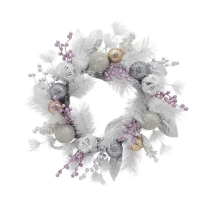 greenery & metallic bauble wreath