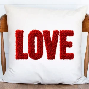 fall in love faux yarn decorative pillow cover